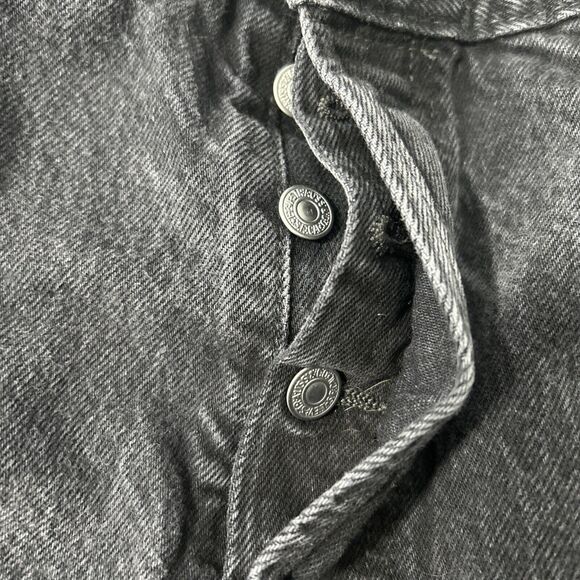 Levis 501 Jeans Mens 36x32‎ Black Straight Button Fly Denim Preppy Y2K - Picture 5 of 8